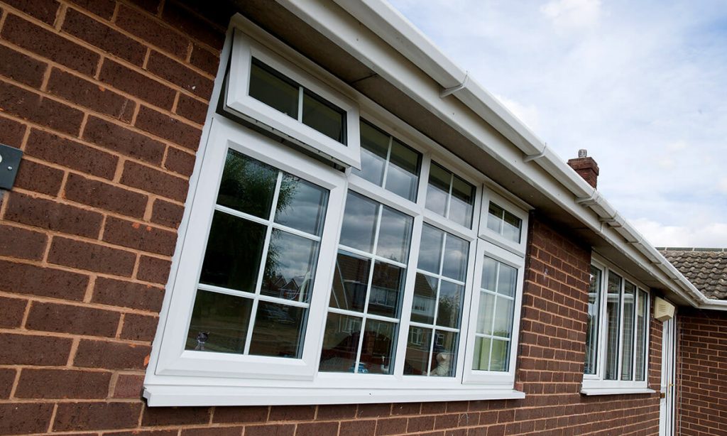 White uPVC casement window